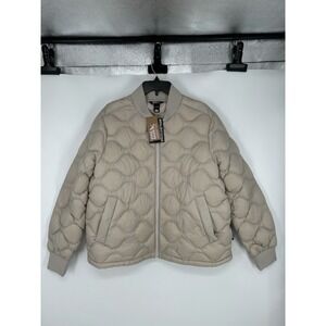 Eddie Bauer Shaw 650 Down Bomber Jacket‎ Womens XL Puffer Quilted Full Zip Up